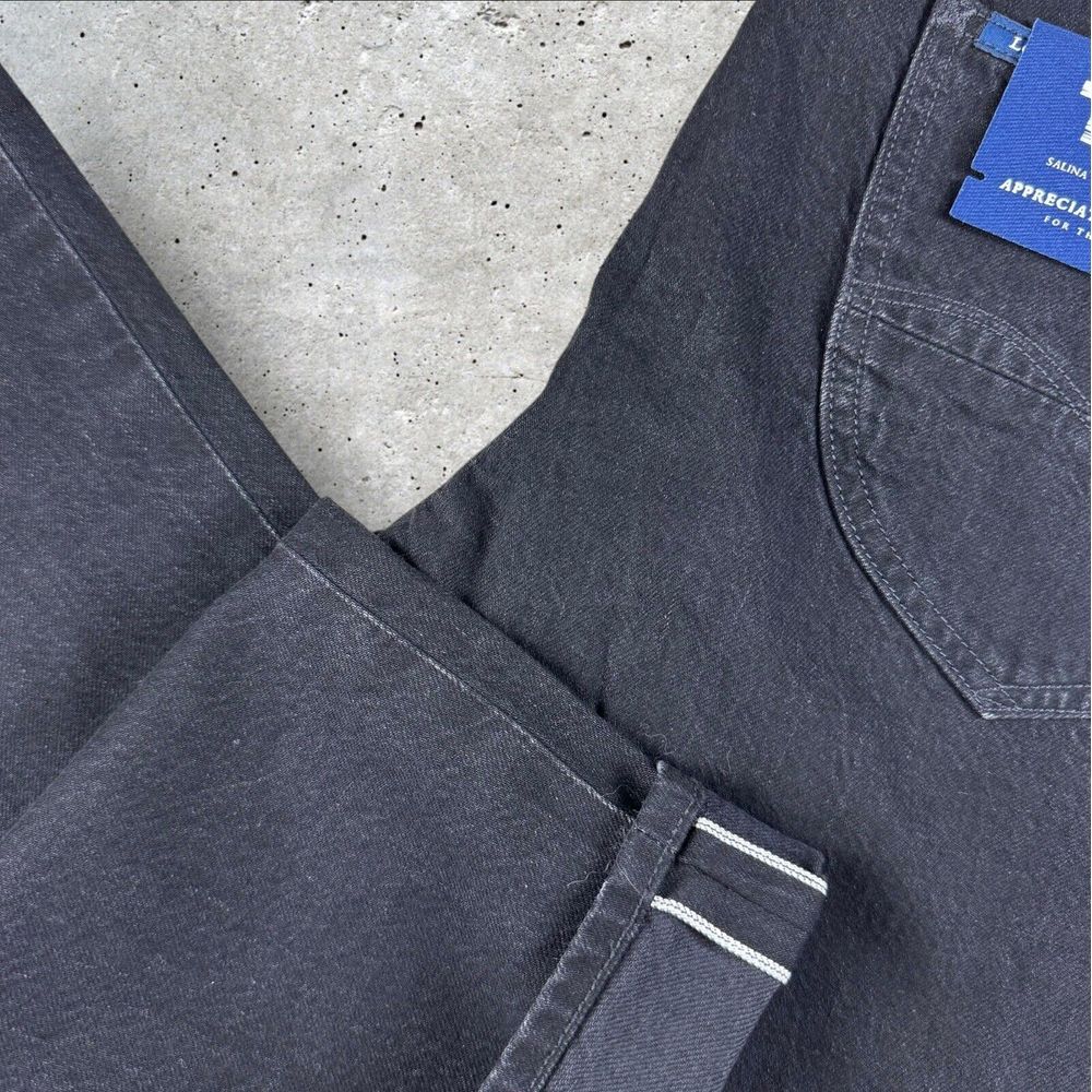 LEE 101 + Selvedge Denim Jeans Sz 32x31 731 Straight Cowboy Hide Patch Western - Picture 3 of 9